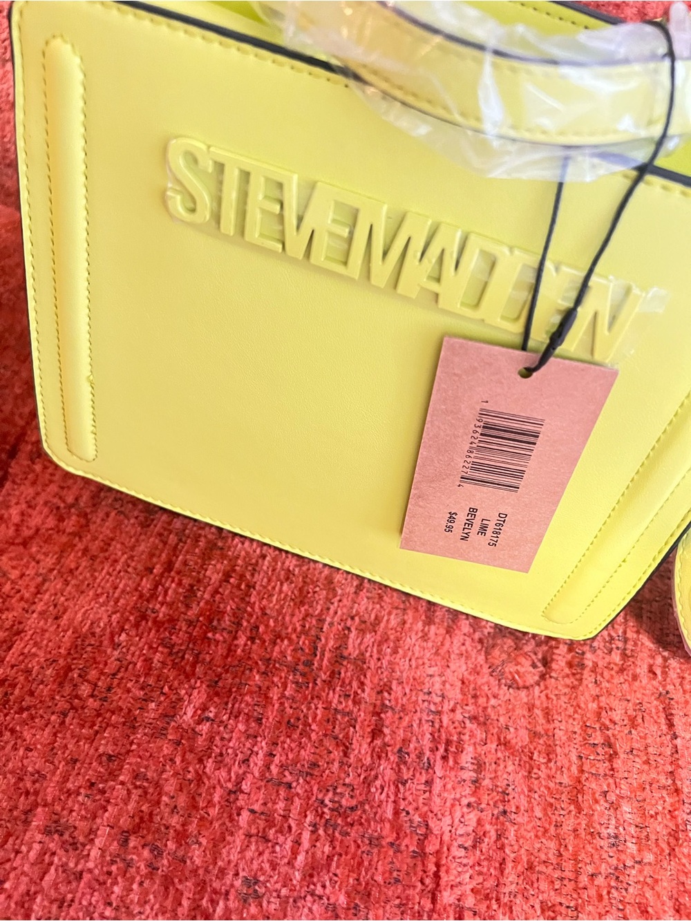 Steve Madden Neon Yellow Logo Mini Crossbody